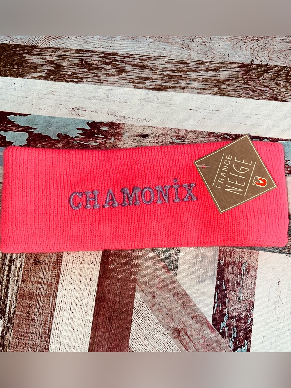 Vintage Chamonix 80’s Ski Headband NWT Hot Pink Made in France Warm Acrylic